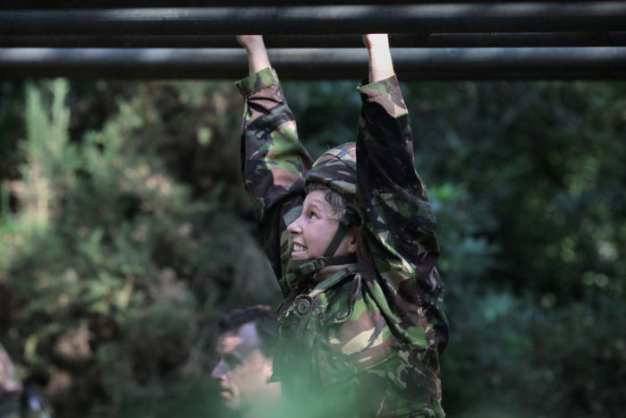 Abbie Trayler-Smith  Platoon Blenheim Coy on the assault course at Sandhurst. The Royal Military Academy Sandhurst, in Surrey, is where all Officers in the British Army are trained to take on the responsibility of the leading soldiers.